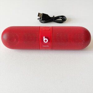 Beats by Dr. Dre Pill 1.0 Wireless Bluetooth Portable Speaker Red w/ USB Cable
